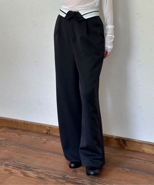 Per sist ence(パーシエンス)の「TRツイルウエスト折り返しタックワイドパンツ(その他パンツ・レディース・ブラック/グレイッシュベージュ/ベージュ系/グレー/チャコールグレー・FREE)」の19枚目の写真