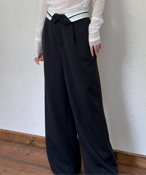 Per sist ence(パーシエンス)の「TRツイルウエスト折り返しタックワイドパンツ(その他パンツ・レディース・ブラック/グレイッシュベージュ/ベージュ系/グレー/チャコールグレー・FREE)」の18枚目の写真