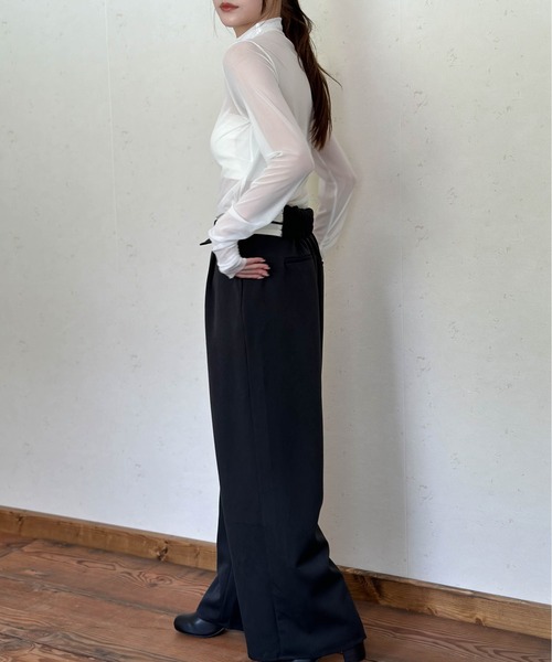 Per sist ence(パーシエンス)の「TRツイルウエスト折り返しタックワイドパンツ(その他パンツ・レディース・ブラック/グレイッシュベージュ/ベージュ系/グレー/チャコールグレー・FREE)」の17枚目の写真