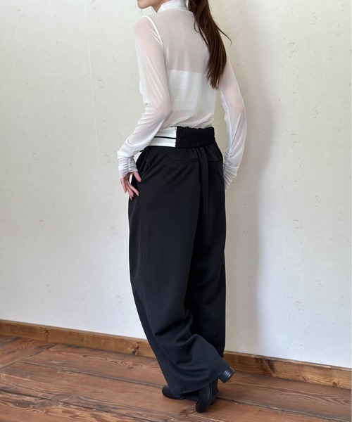 Per sist ence(パーシエンス)の「TRツイルウエスト折り返しタックワイドパンツ(その他パンツ・レディース・ブラック/グレイッシュベージュ/ベージュ系/グレー/チャコールグレー・FREE)」の16枚目の写真