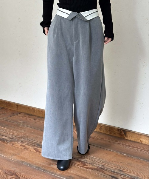 Per sist ence(パーシエンス)の「TRツイルウエスト折り返しタックワイドパンツ(その他パンツ・レディース・ブラック/グレイッシュベージュ/ベージュ系/グレー/チャコールグレー・FREE)」の13枚目の写真