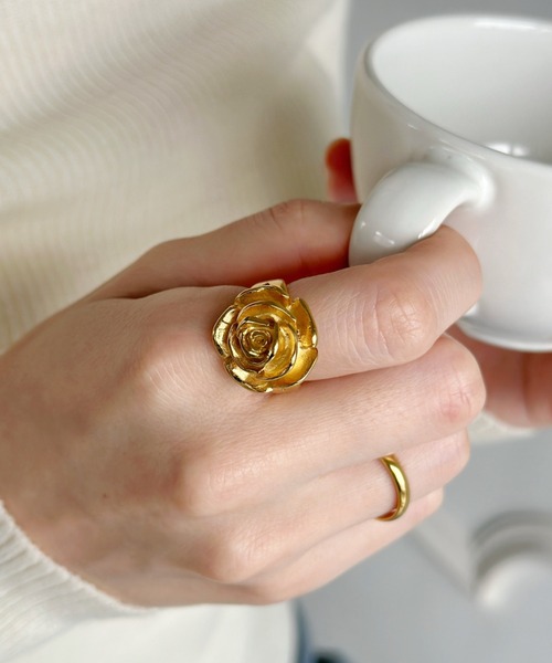 sowang(ソワン)の「ステンレス/メタルローズリング-stainless metal rose ring-(リング・レディース・シルバー/ゴールド・FREE)」の15枚目の写真