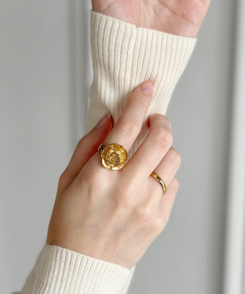 sowang(ソワン)の「ステンレス/メタルローズリング-stainless metal rose ring-(リング・レディース・シルバー/ゴールド・FREE)」の14枚目の写真