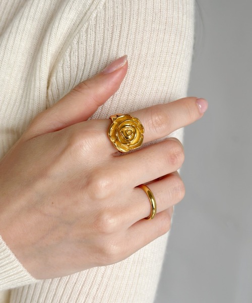 sowang(ソワン)の「ステンレス/メタルローズリング-stainless metal rose ring-(リング・レディース・シルバー/ゴールド・FREE)」の18枚目の写真