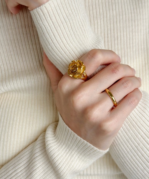 sowang(ソワン)の「ステンレス/メタルローズリング-stainless metal rose ring-(リング・レディース・シルバー/ゴールド・FREE)」の16枚目の写真