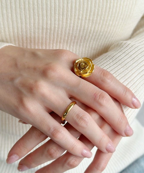 sowang(ソワン)の「ステンレス/メタルローズリング-stainless metal rose ring-(リング・レディース・シルバー/ゴールド・FREE)」の19枚目の写真