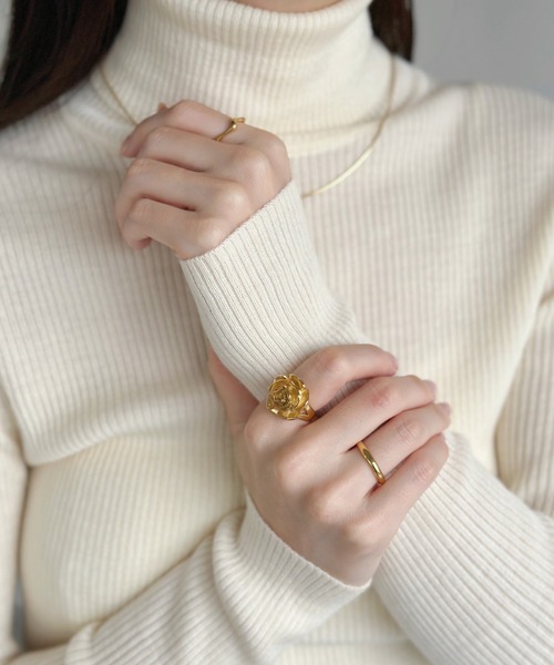sowang(ソワン)の「ステンレス/メタルローズリング-stainless metal rose ring-(リング・レディース・シルバー/ゴールド・FREE)」の17枚目の写真