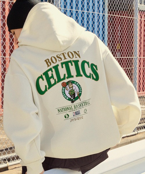 即完売 CULLNI プルオーバーパーカー 刺繍 ビックシルエット 2 白 セール】NBA/エヌビーエー 別注 ロゴ刺繍/プリント ヴィンテージ