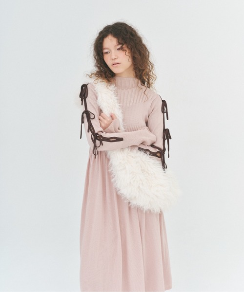 FURFUR（ファーファー）の「バイカラーリボンニットドレス（ワンピース
