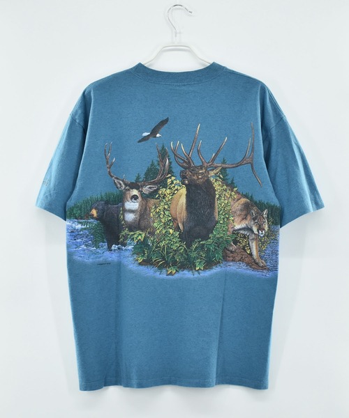 VINTAGE（ヴィンテージ）の「【ヴィンテージ古着】90’s HAVITAT ジャクソンホール アニマルプリントTシャツ USA製（Tシャツ/カットソー・メンズ・ブルー・X-LARGE）」の3枚目の写真