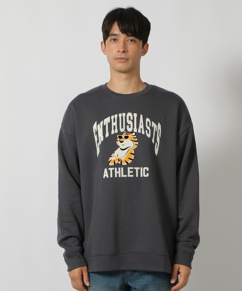 LAKOLE（ラコレ）の「アニマルフロッキープルオーバー / 147797（スウェット・メンズ・チャコールグレー/ホワイト/ターコイズブルー・LARGE/MEDIUM/X-LARGE）」の12枚目の写真