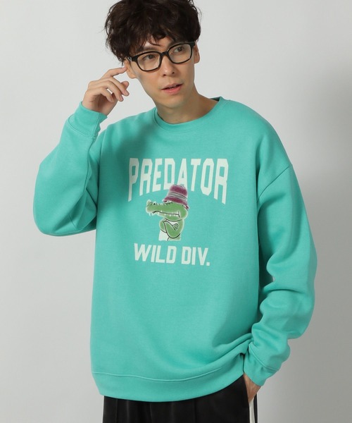 LAKOLE（ラコレ）の「アニマルフロッキープルオーバー / 147797（スウェット・メンズ・チャコールグレー/ホワイト/ターコイズブルー・LARGE/MEDIUM/X-LARGE）」の6枚目の写真