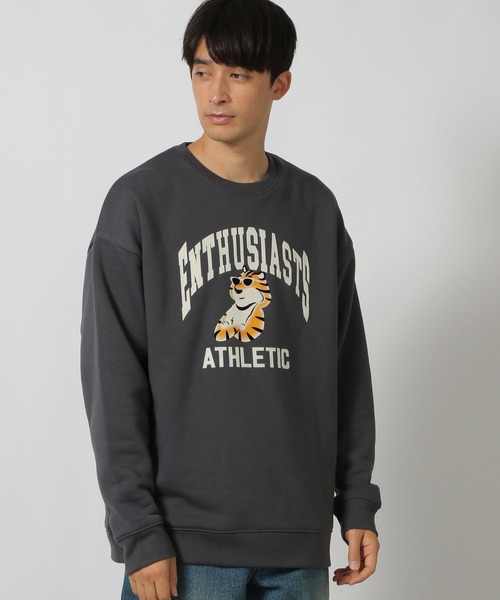 LAKOLE（ラコレ）の「アニマルフロッキープルオーバー / 147797（スウェット・メンズ・チャコールグレー/ホワイト/ターコイズブルー・LARGE/MEDIUM/X-LARGE）」の5枚目の写真