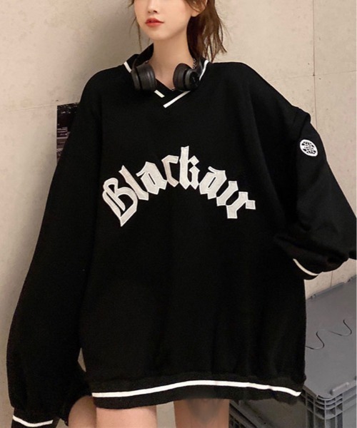 kirakiraShop(キラキラショップ)の「裏起毛 ビッグ シルエット スウェット トップス(スウェット・レディース・ネイビー/ブラック・M/L)」の16枚目の写真