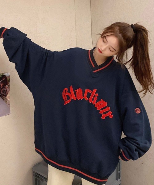 kirakiraShop(キラキラショップ)の「裏起毛 ビッグ シルエット スウェット トップス(スウェット・レディース・ネイビー/ブラック・M/L)」の20枚目の写真