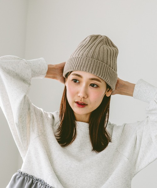 GLOBAL WORK（グローバルワーク）の「抗菌防臭リブワッチ/145977（ニットキャップ/ビーニー・レディース・グレー/アイボリー/ブラック/ライトグリーン/ベージュ/オレンジ・FREE）」の4枚目の写真