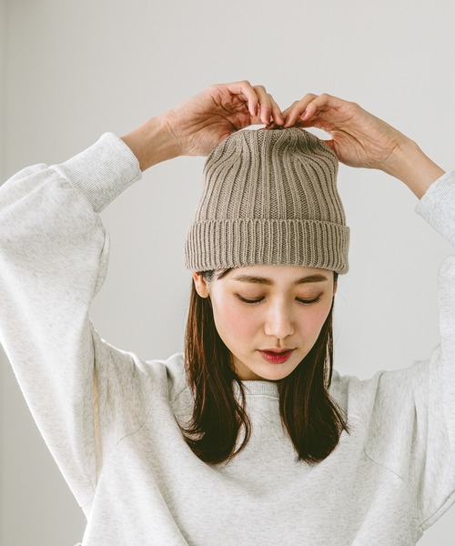 GLOBAL WORK（グローバルワーク）の「抗菌防臭リブワッチ/145977（ニットキャップ/ビーニー・レディース・グレー/アイボリー/ブラック/ライトグリーン/ベージュ/オレンジ・FREE）」の17枚目の写真