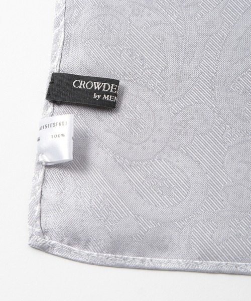 CROWDED CLOSET（クラウデッドクローゼット）の「シャドーペイズリー柄チーフ（同素材ネクタイあり）（ポケットチーフ・メンズ・シルバー/ボルドー/ネイビー/ラベンダー・FREE）」の7枚目の写真