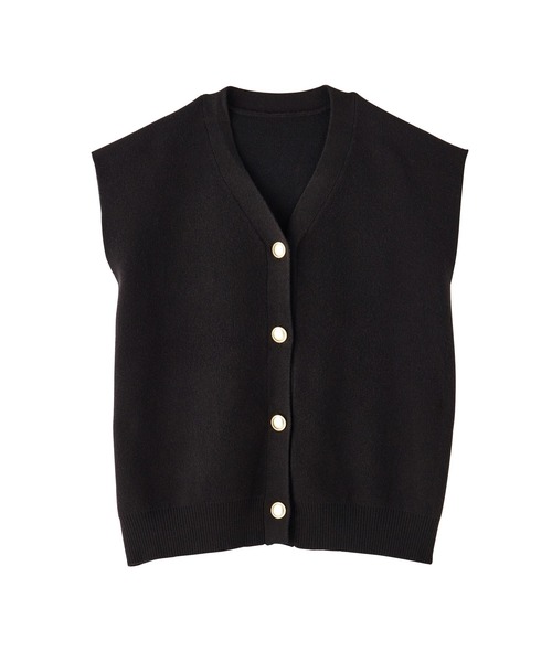 RANAN（ラナン）の「ゴールド調ボタンVネックベスト（ベスト）」 - WEAR