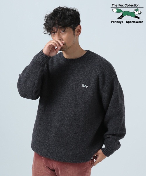 PENNEYS（ぺニーズ）の「【PENNEY'S（ペニーズ）×BAYFLOW】フォックスニットプルオーバー（ニット/セーター・メンズ・レッド/ブルー/チャコールグレー/グレー・LARGE/MEDIUM）」の9枚目の写真