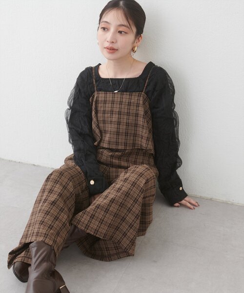 natural couture(ナチュラルクチュール)の「フレアビスチェ風サロペット(その他パンツ・レディース・ベージュ/その他1/その他2/ブラック系その他・FREE)」の18枚目の写真
