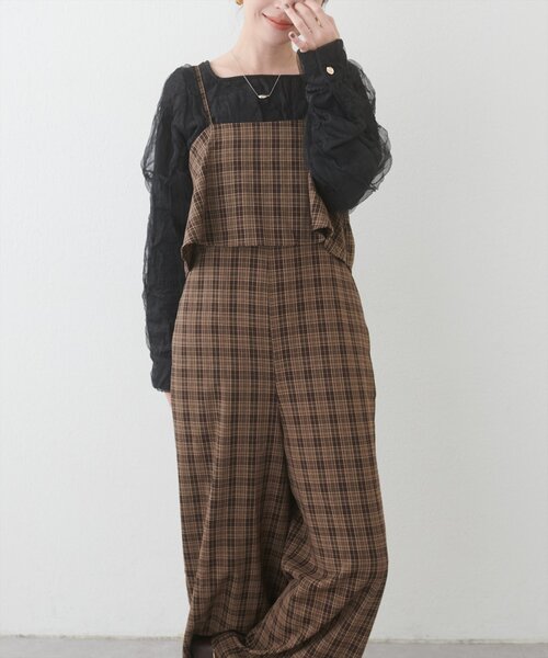 natural couture(ナチュラルクチュール)の「フレアビスチェ風サロペット(その他パンツ・レディース・ベージュ/その他1/その他2/ブラック系その他・FREE)」の16枚目の写真