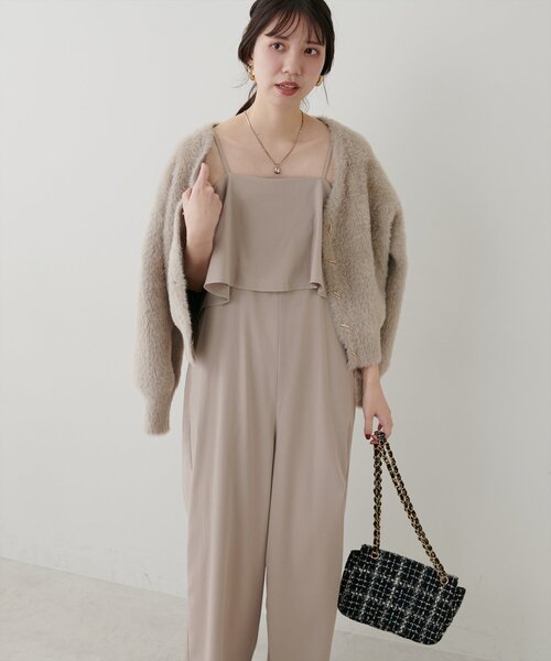 natural couture(ナチュラルクチュール)の「フレアビスチェ風サロペット(その他パンツ・レディース・ベージュ/その他1/その他2/ブラック系その他・FREE)」の12枚目の写真