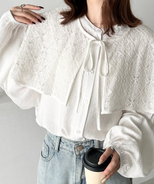 セール】3wayビッグレース襟付きブラウス（シャツ/ブラウス）｜CLEA