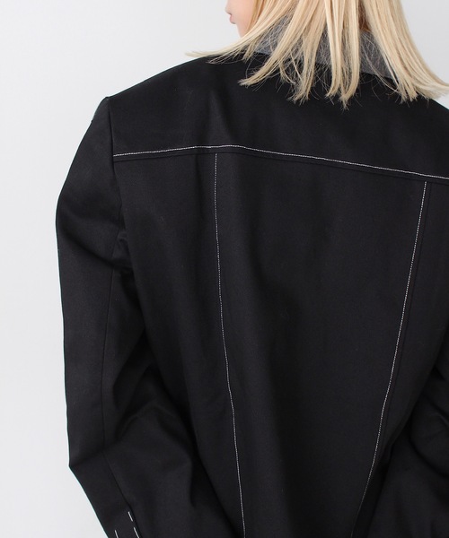 SANSeLF（サンセルフ）の「2トーンステッチオーバーサイズジャケット【SANSeLF】sew24a012（その他アウター・レディース・グレー・FREE）」の6枚目の写真