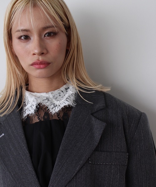 SANSeLF（サンセルフ）の「2トーンステッチオーバーサイズジャケット【SANSeLF】sew24a012（その他アウター・レディース・グレー・FREE）」の12枚目の写真