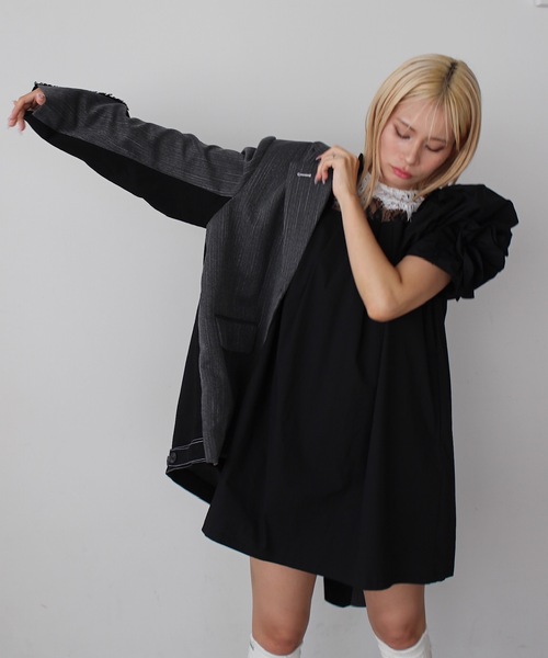 SANSeLF（サンセルフ）の「2トーンステッチオーバーサイズジャケット【SANSeLF】sew24a012（その他アウター・レディース・グレー・FREE）」の13枚目の写真