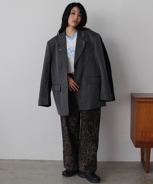 SANSeLF（サンセルフ）の「2トーンステッチオーバーサイズジャケット【SANSeLF】sew24a012（その他アウター・レディース・グレー・FREE）」の15枚目の写真