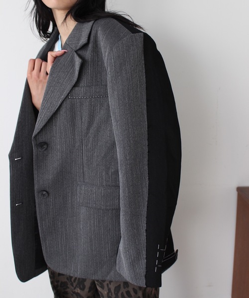 SANSeLF（サンセルフ）の「2トーンステッチオーバーサイズジャケット【SANSeLF】sew24a012（その他アウター・レディース・グレー・FREE）」の17枚目の写真