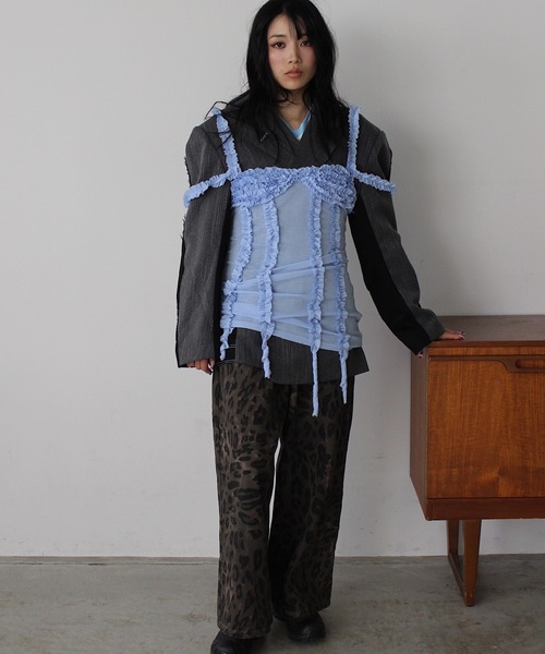 SANSeLF（サンセルフ）の「2トーンステッチオーバーサイズジャケット【SANSeLF】sew24a012（その他アウター・レディース・グレー・FREE）」の21枚目の写真