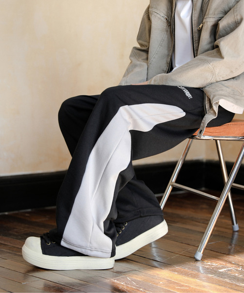 CONVERSE（コンバース）の「【neos】CONVERSE コンバース ルーズシルエット サイド 切替 ロゴ刺繍 ライン スウェット パンツ（スウェットパンツ・メンズ・グレー/ブラック・MEDIUM/LARGE/X-LARGE）」の8枚目の写真