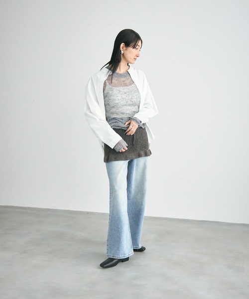 Lutim by u(ルチバイユー)の「Airly mohair knit mini skirt / 甘編みモヘアニットミニスカート(スカート・レディース・アイボリー/グレー・FREE)」の14枚目の写真
