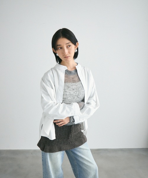 Lutim by u(ルチバイユー)の「Airly mohair knit mini skirt / 甘編みモヘアニットミニスカート(スカート・レディース・アイボリー/グレー・FREE)」の16枚目の写真