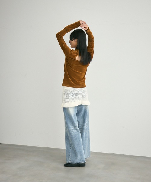 Lutim by u(ルチバイユー)の「Airly mohair knit mini skirt / 甘編みモヘアニットミニスカート(スカート・レディース・アイボリー/グレー・FREE)」の10枚目の写真