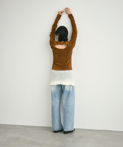 Lutim by u(ルチバイユー)の「Airly mohair knit mini skirt / 甘編みモヘアニットミニスカート(スカート・レディース・アイボリー/グレー・FREE)」の11枚目の写真