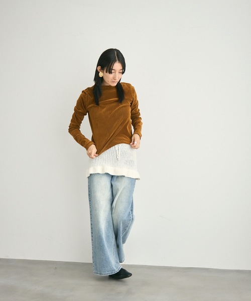 Lutim by u(ルチバイユー)の「Airly mohair knit mini skirt / 甘編みモヘアニットミニスカート(スカート・レディース・アイボリー/グレー・FREE)」の4枚目の写真