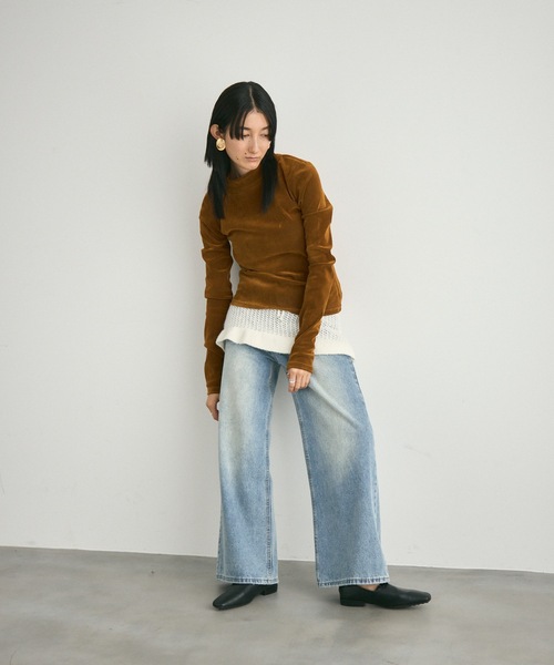 Lutim by u(ルチバイユー)の「Airly mohair knit mini skirt / 甘編みモヘアニットミニスカート(スカート・レディース・アイボリー/グレー・FREE)」の5枚目の写真
