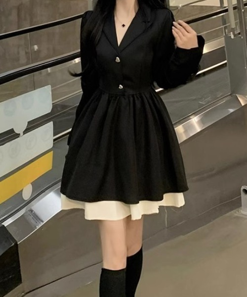 SHEPP(シープ)の「レイヤードフリルワンピース(ワンピース・レディース・ブラック・M/S/L)」の6枚目の写真