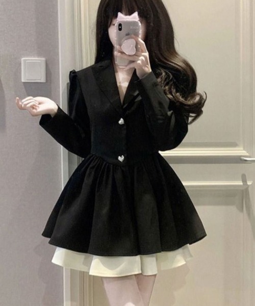 SHEPP(シープ)の「レイヤードフリルワンピース(ワンピース・レディース・ブラック・M/S/L)」の13枚目の写真