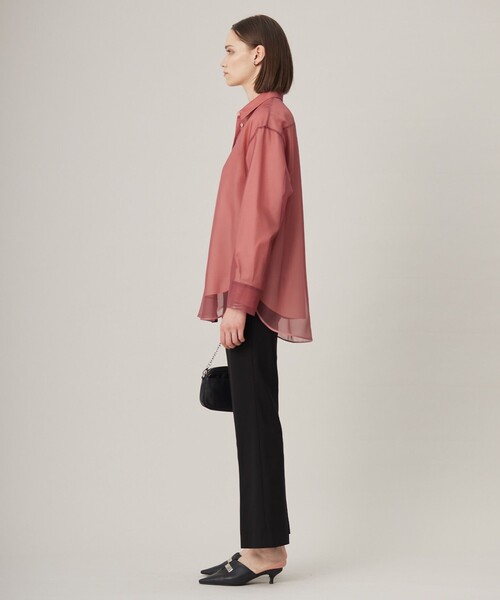 ICB(アイシービー)の「【洗える】オーガンコンビシャーティング シャツ(シャツ/ブラウス・レディース・オールドローズ系/ブラック系・42/44/46)」の8枚目の写真