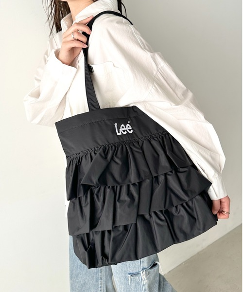 Lee（リー）の「Lee/リー フリル BIGトートバッグ/ロゴ刺繍 ギャザー バレエコア ティアード/デニム キャンバス シルバー（トートバッグ・レディース・シルバー/ブラック/ホワイト/ブルー・FREE）」の19枚目の写真