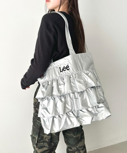Lee（リー）の「Lee/リー フリル BIGトートバッグ/ロゴ刺繍 ギャザー バレエコア ティアード/デニム キャンバス シルバー（トートバッグ・レディース・シルバー/ブラック/ホワイト/ブルー・FREE）」の21枚目の写真