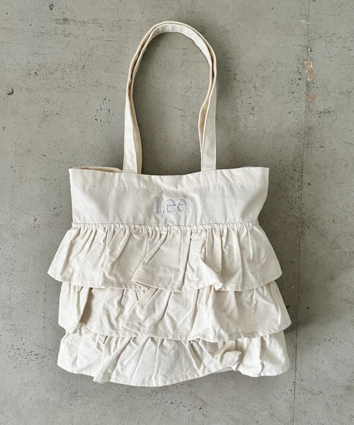 Lee（リー）の「Lee/リー フリル BIGトートバッグ/ロゴ刺繍 ギャザー バレエコア ティアード/デニム キャンバス シルバー（トートバッグ・レディース・シルバー/ブラック/ホワイト/ブルー・FREE）」の17枚目の写真