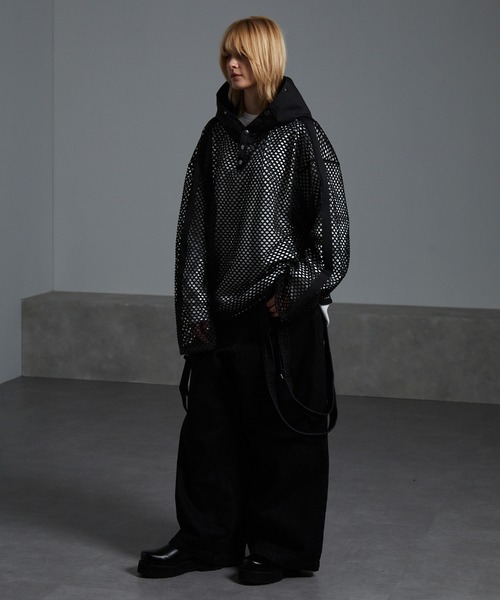 cussil（クシル）の「【cussil/クシル】ショルダーラインメッシュナイロンパーカー（パーカー・メンズ・ブラック・S/M/L）」の12枚目の写真