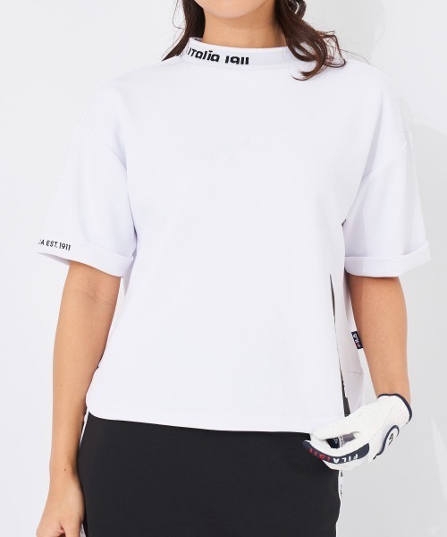 FILA GOLF(フィラゴルフ )の「半袖モックネックシャツ(オーバーサイズシルエット)(シャツ/ブラウス・レディース・ブラック/ホワイト・MEDIUM/LARGE/X-LARGE)」の2枚目の写真