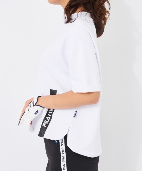 FILA GOLF(フィラゴルフ )の「半袖モックネックシャツ(オーバーサイズシルエット)(シャツ/ブラウス・レディース・ブラック/ホワイト・MEDIUM/LARGE/X-LARGE)」の7枚目の写真